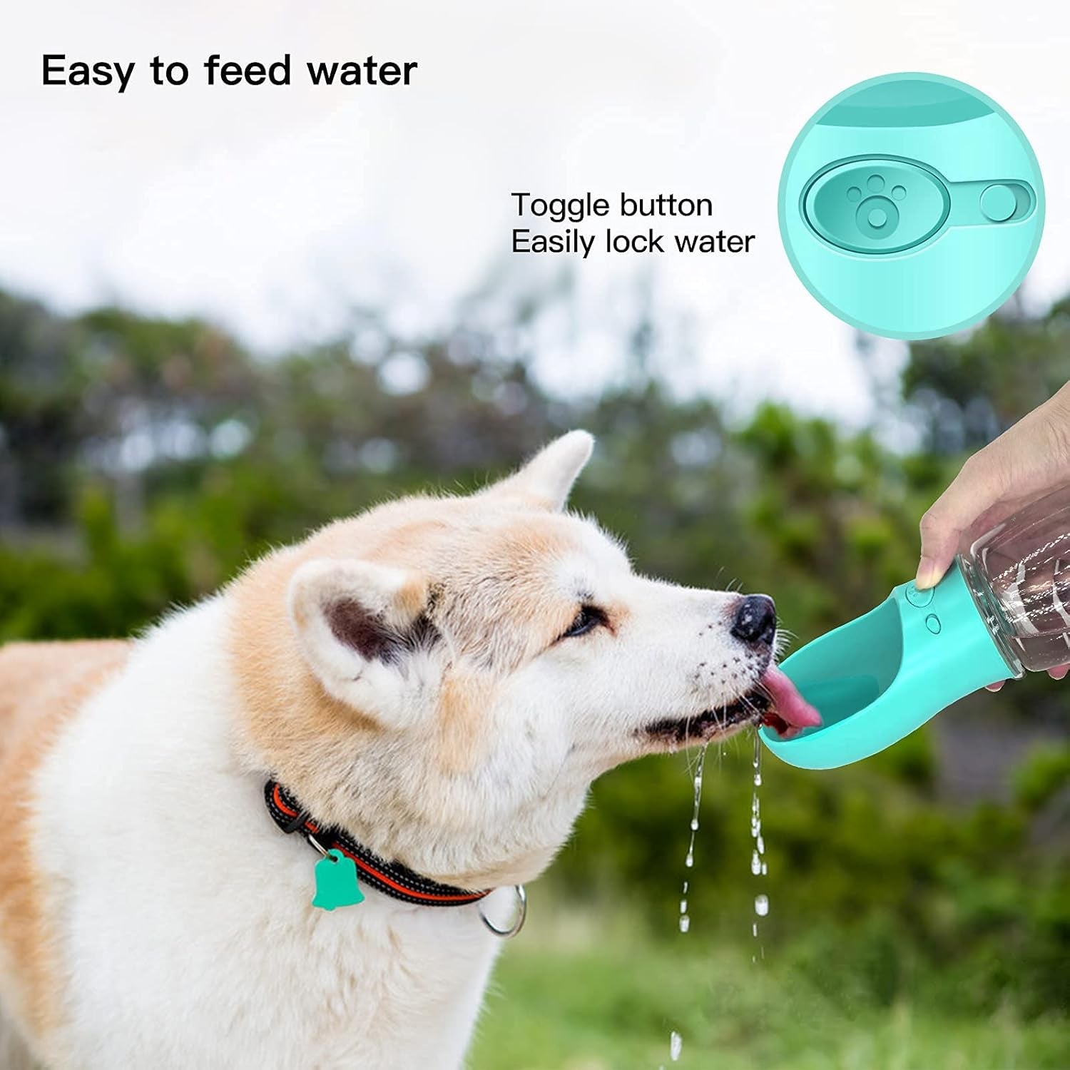 Travel-Ready Portable Dog Water Bottle with Bowl - BPA-Free and Lightweight Hydration Solution for Medium Dogs